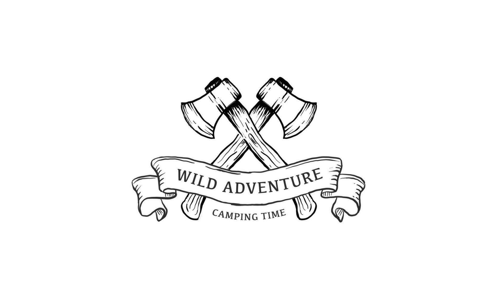 Vintage ▾ campeggio e all'aperto avventura emblemi, logo design. vettore
