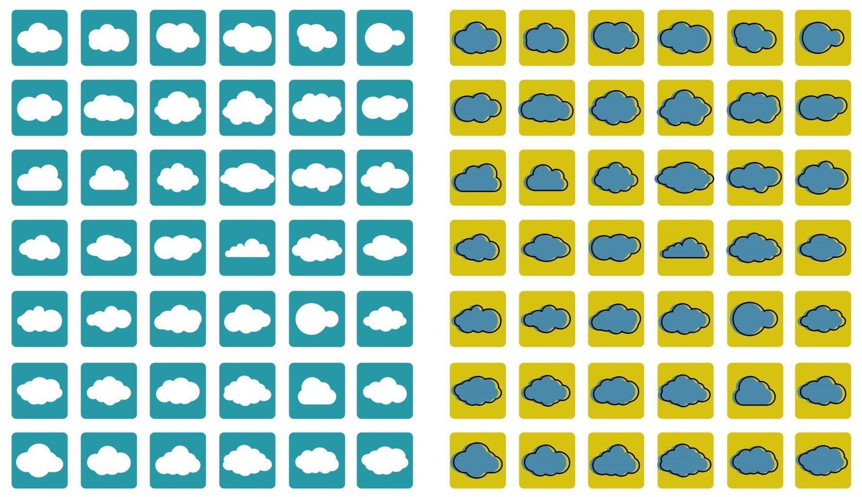 icone di arte di linea di nuvole vettore