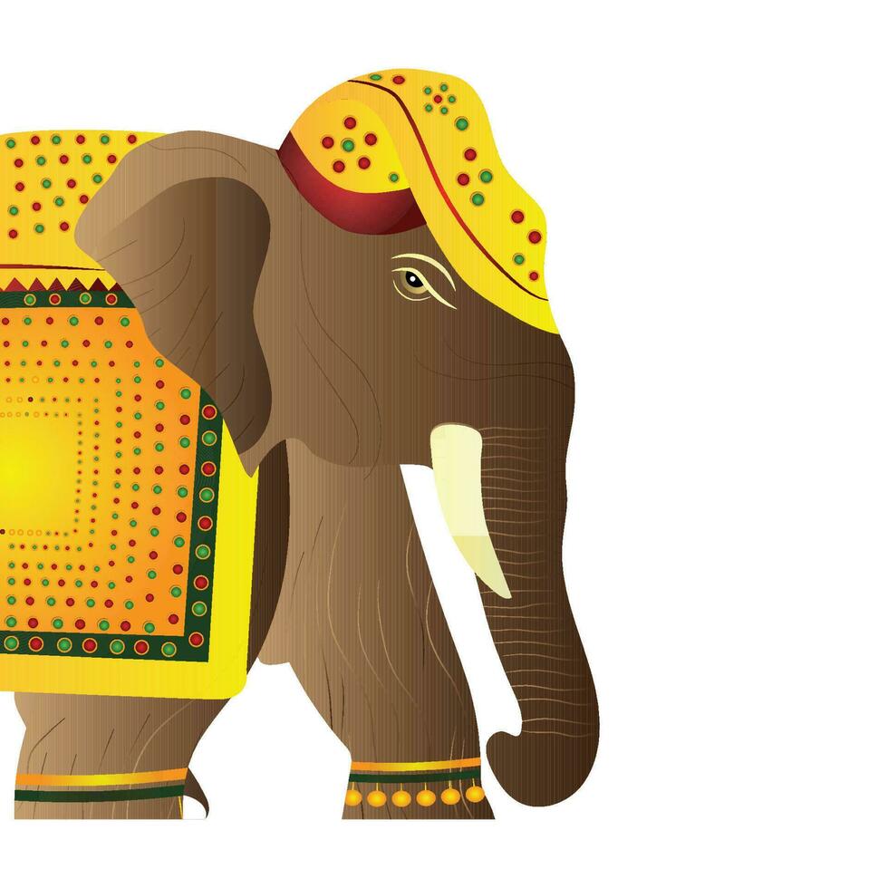 vettore illustrazione di decorato elefante