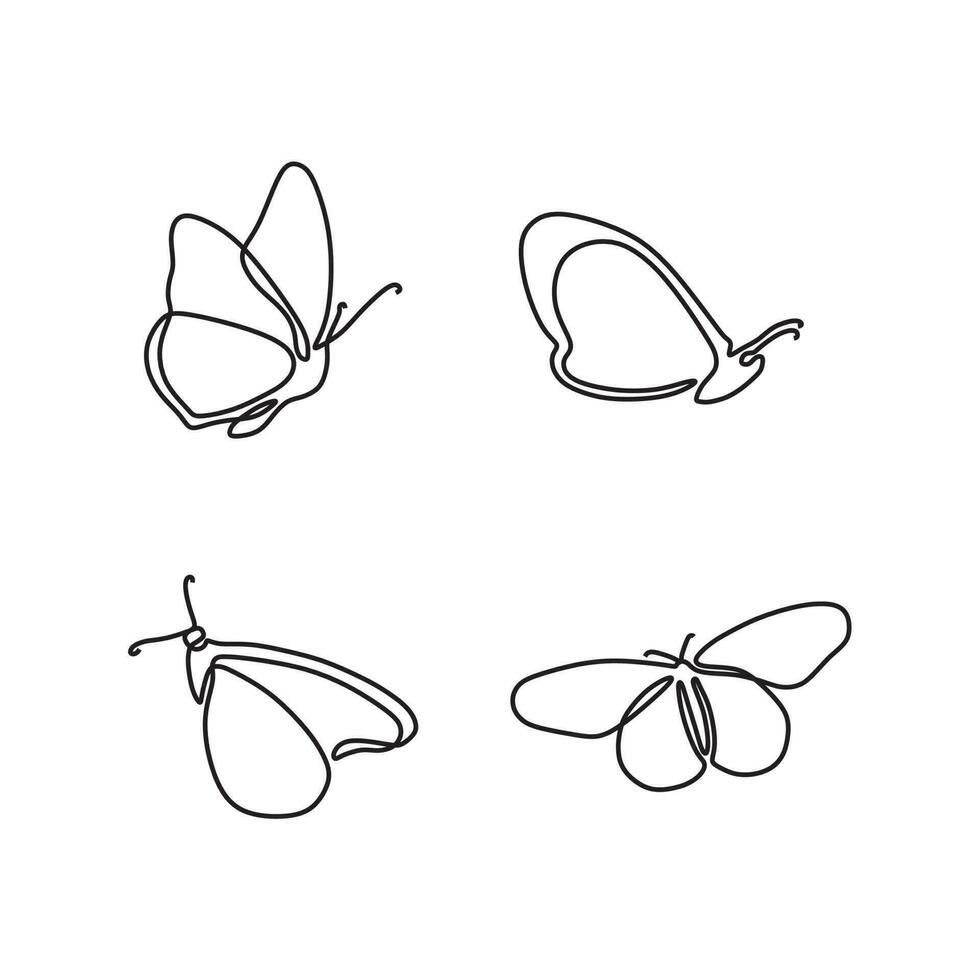 farfalla disegno linea arte impostato vettore