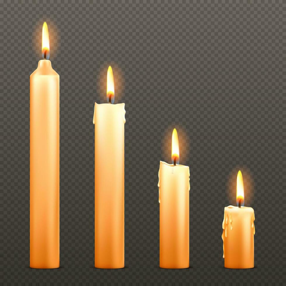 vettore ardente candele diverso dimensioni