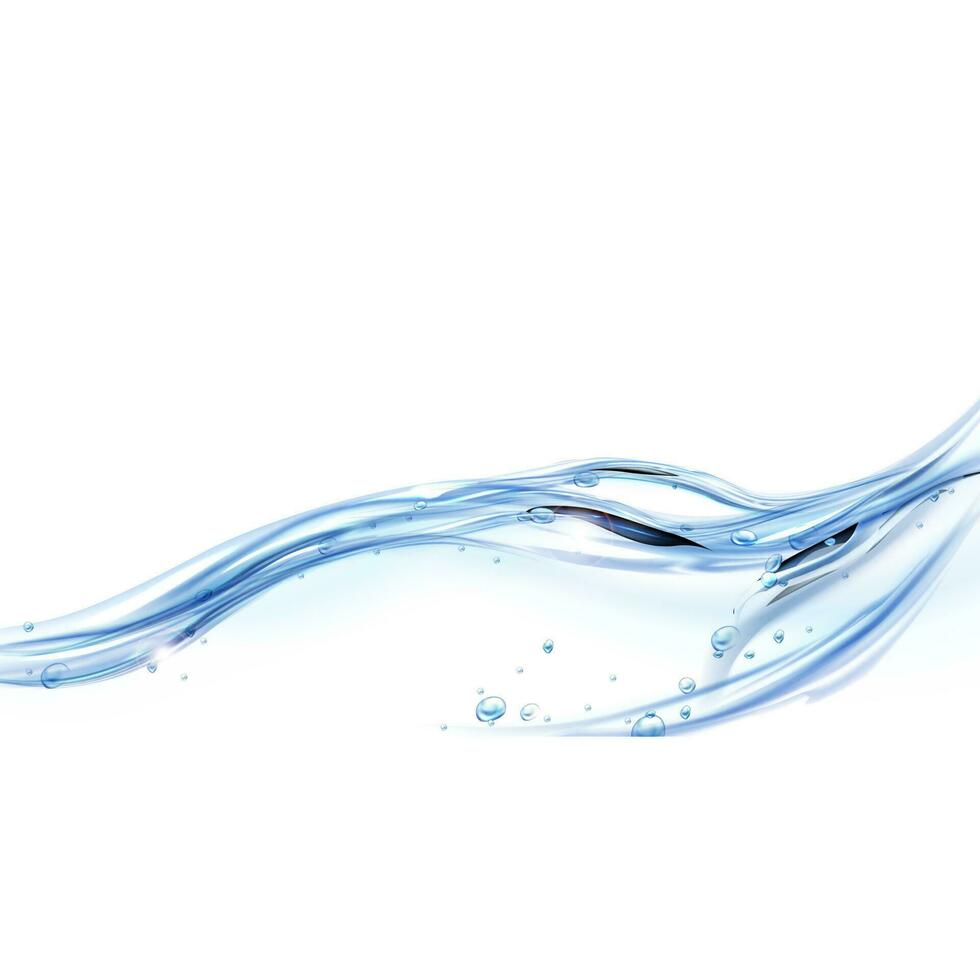 acqua spruzzata, fluente acqua realistico isolato vettore