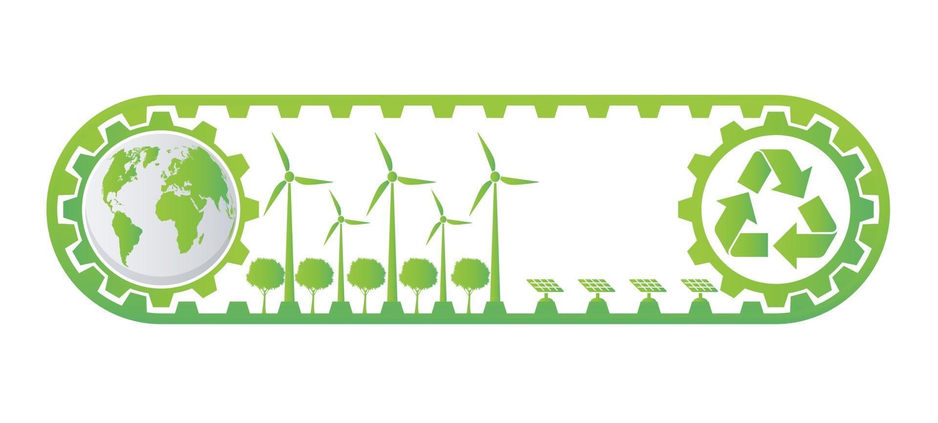 concetto di marcia per il risparmio ecologico e sviluppo energetico sostenibile ambientale vettore