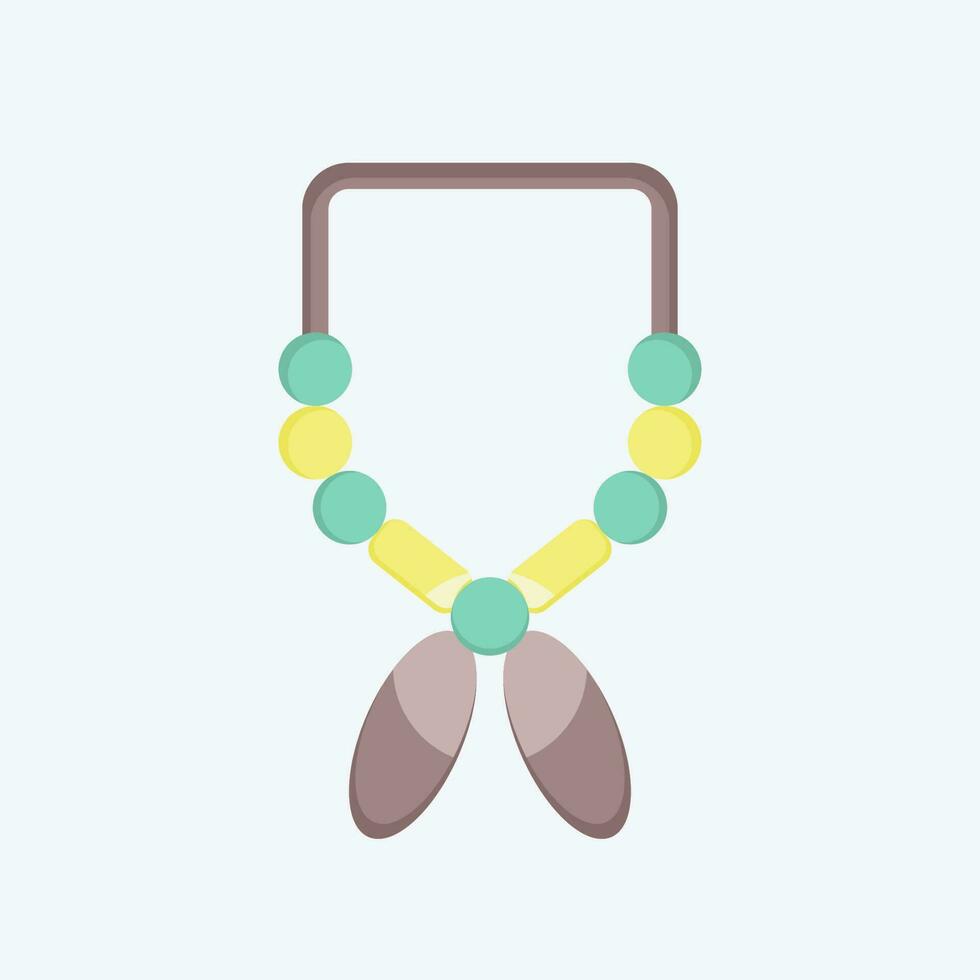 icona collana. relazionato per americano indigeno simbolo. piatto stile. semplice design modificabile vettore
