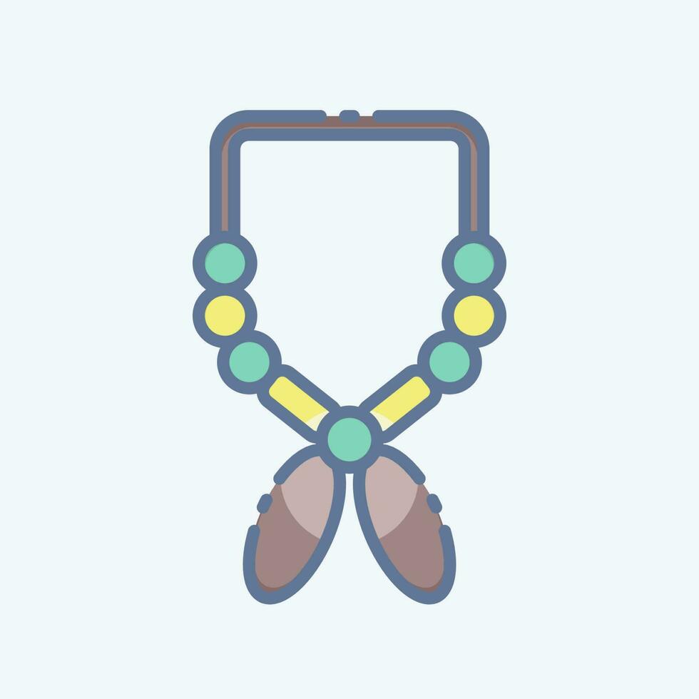 icona collana. relazionato per americano indigeno simbolo. scarabocchio stile. semplice design modificabile vettore