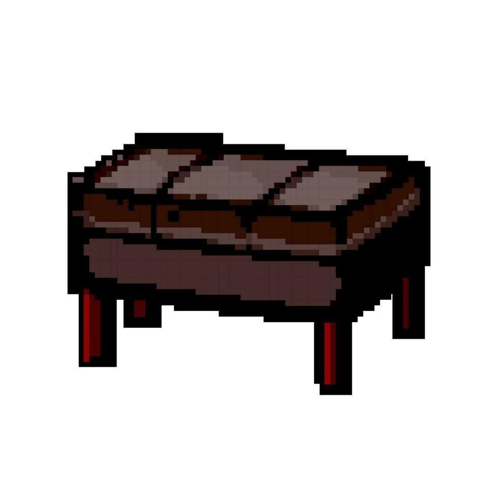 biancheria da letto panchina Camera da letto gioco pixel arte vettore illustrazione