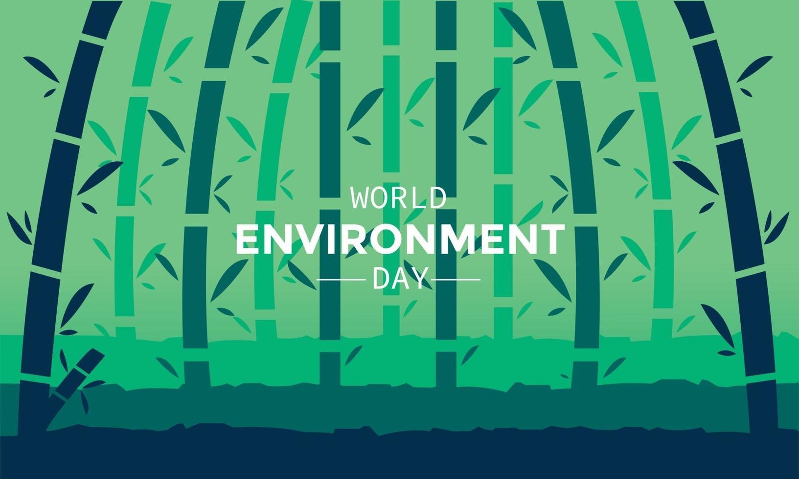 giornata mondiale dell'ambiente foresta di bambù paesaggio vettore