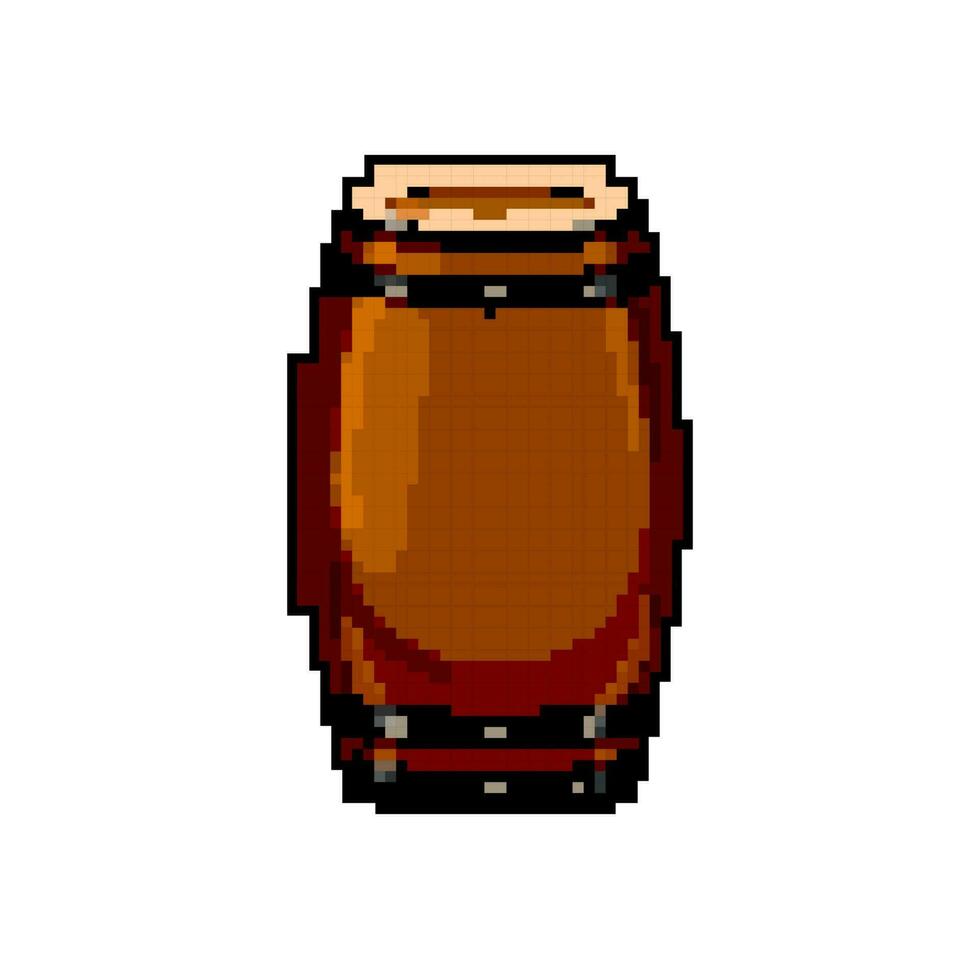 legna barile vino gioco pixel arte vettore illustrazione