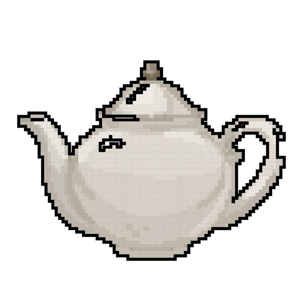 tè teiera tè bollitore gioco pixel arte vettore illustrazione