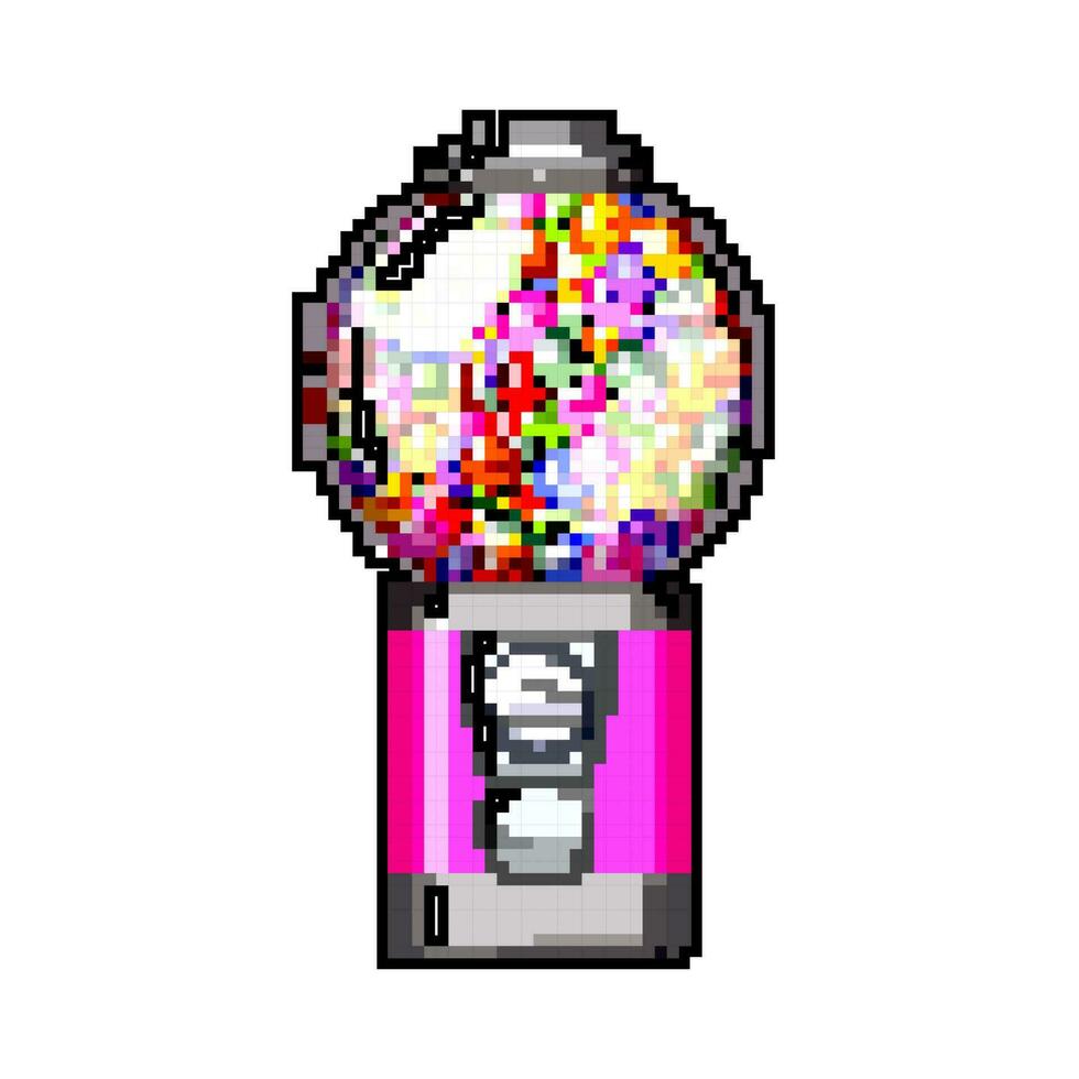 giocattolo gomma da masticare macchina gioco pixel arte vettore illustrazione
