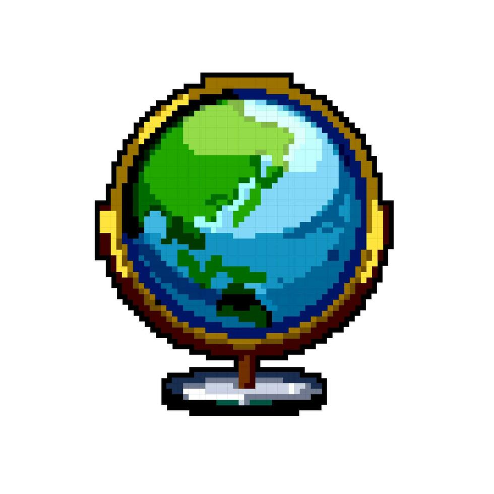 pianeta globo gioco pixel arte vettore illustrazione