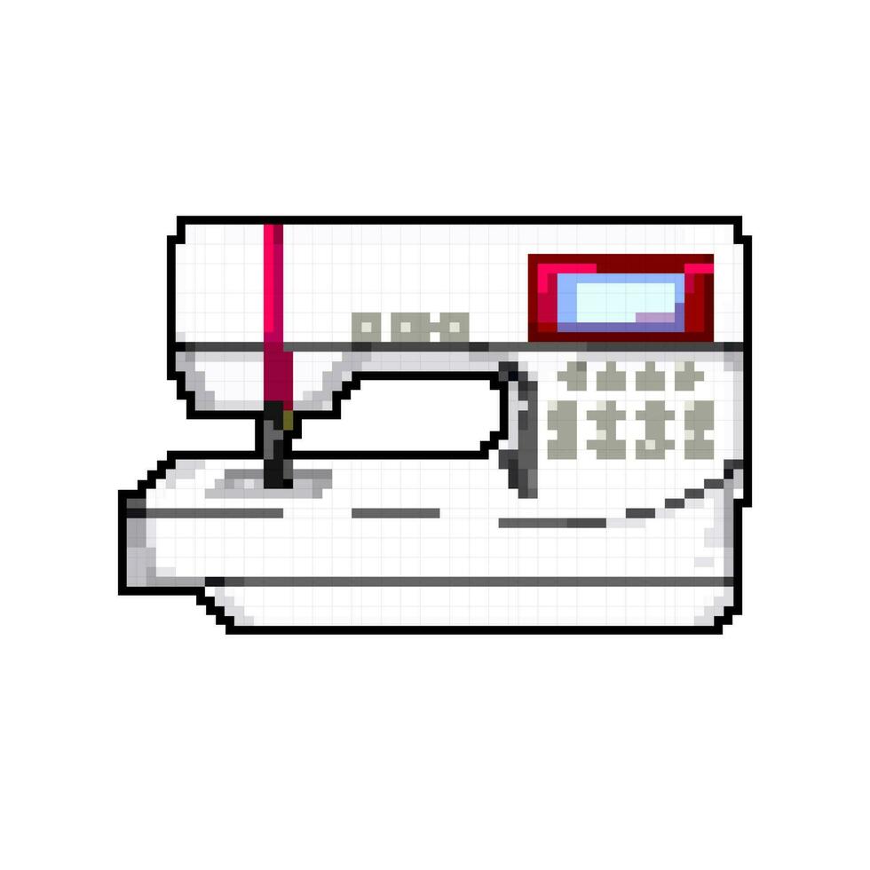 mestiere cucire macchina gioco pixel arte vettore illustrazione