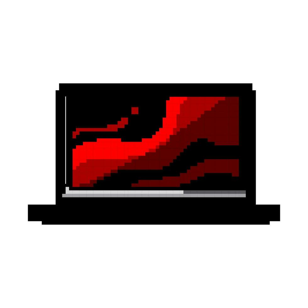 pc il computer portatile gioco gioco pixel arte vettore illustrazione
