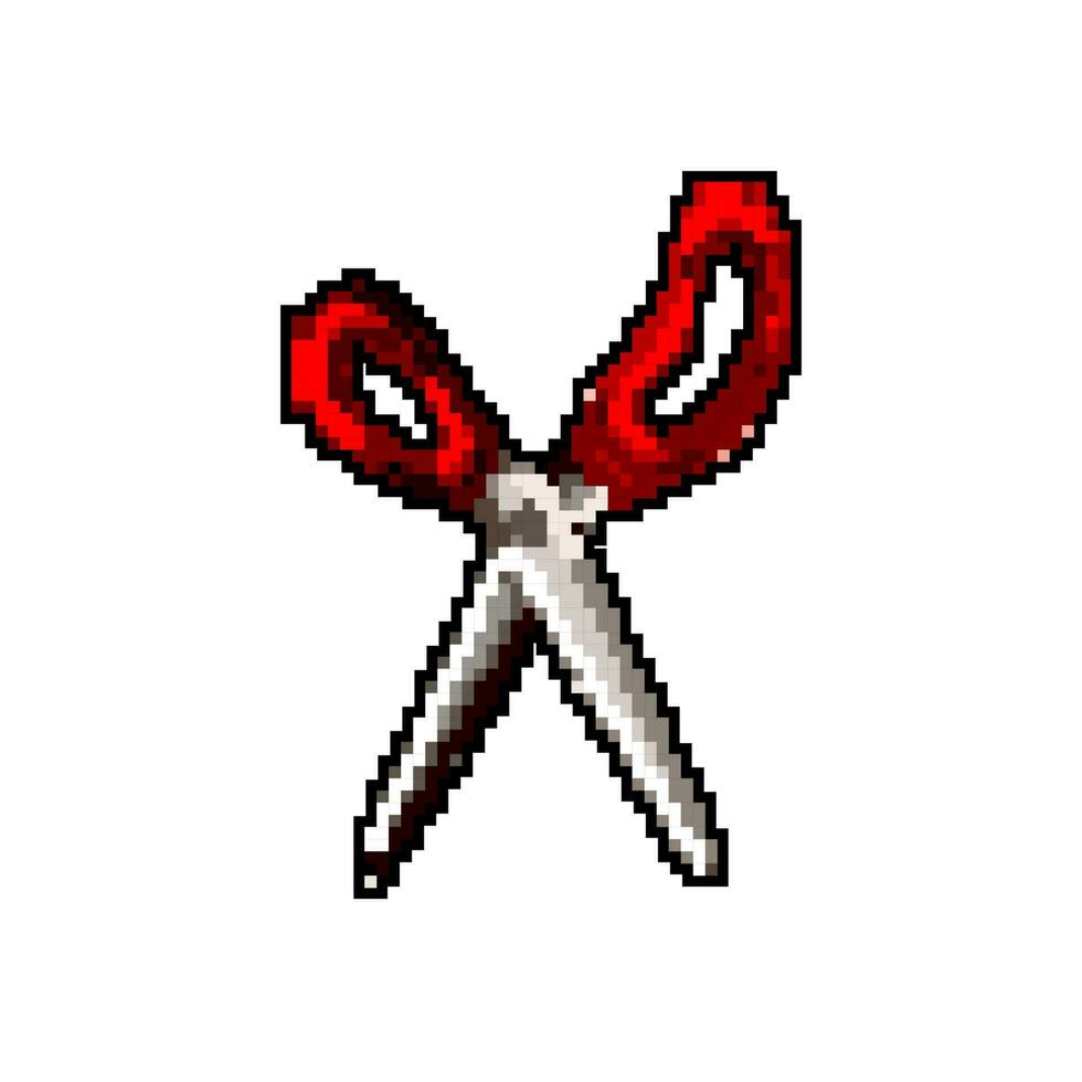 barbiere forbice tagliare gioco pixel arte vettore illustrazione