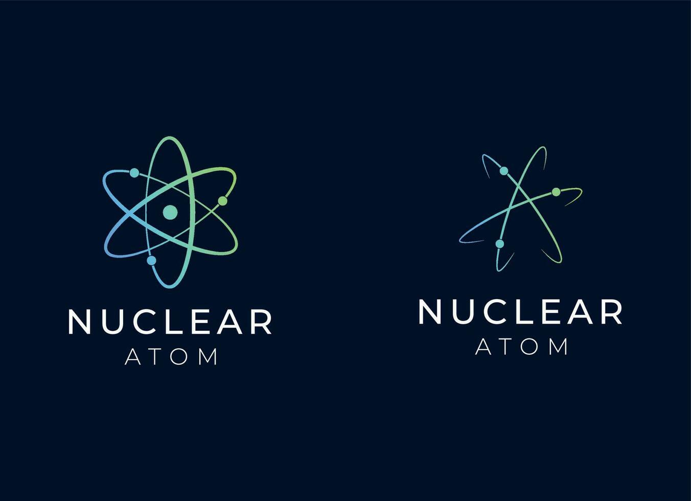 nucleare o atomo logo design. nucleare logo vettore