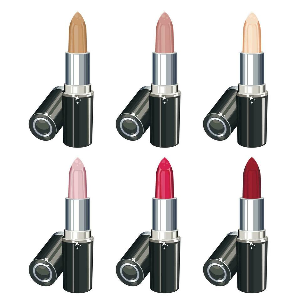 realistico rossetto isolato, rossetto donna rendere su. trucco illustrazioni. bellezza salone design concetto vettore