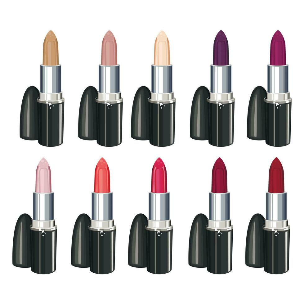 realistico rossetto isolato, rossetto donna rendere su. trucco illustrazioni. bellezza salone design concetto vettore