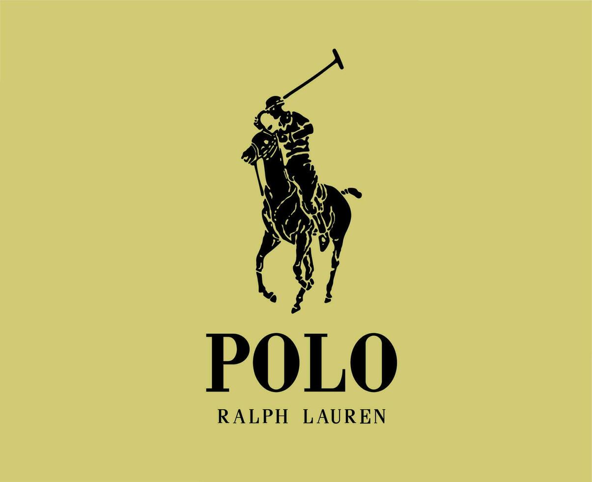 polo ralph lauren marca logo nero simbolo Abiti design icona astratto vettore illustrazione con oro sfondo