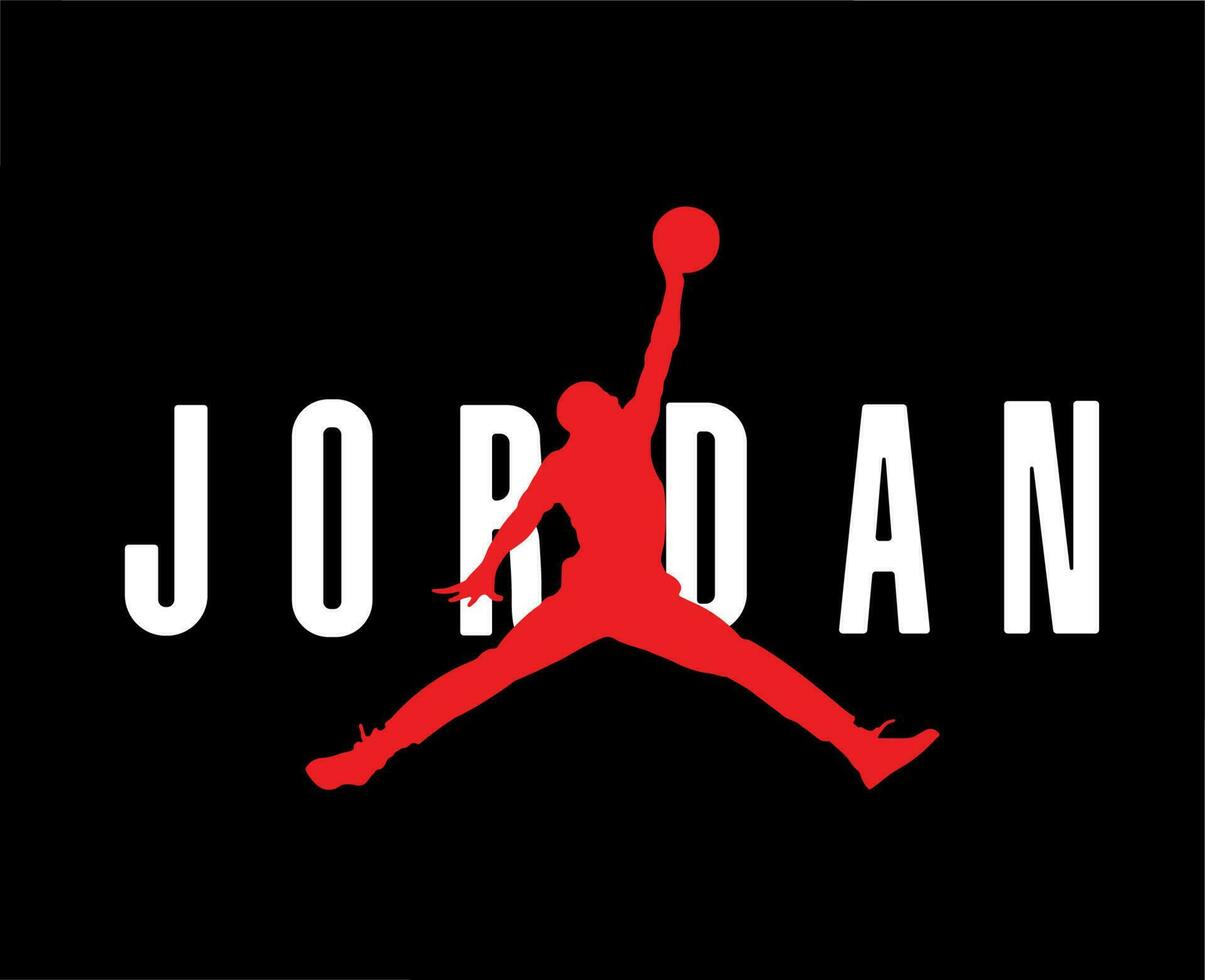 Giordania marca logo simbolo design Abiti abbigliamento sportivo vettore illustrazione con nero sfondo