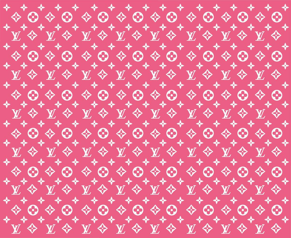 Louis vuitton sfondo marca logo rosa e bianca simbolo design Abiti moda vettore illustrazione