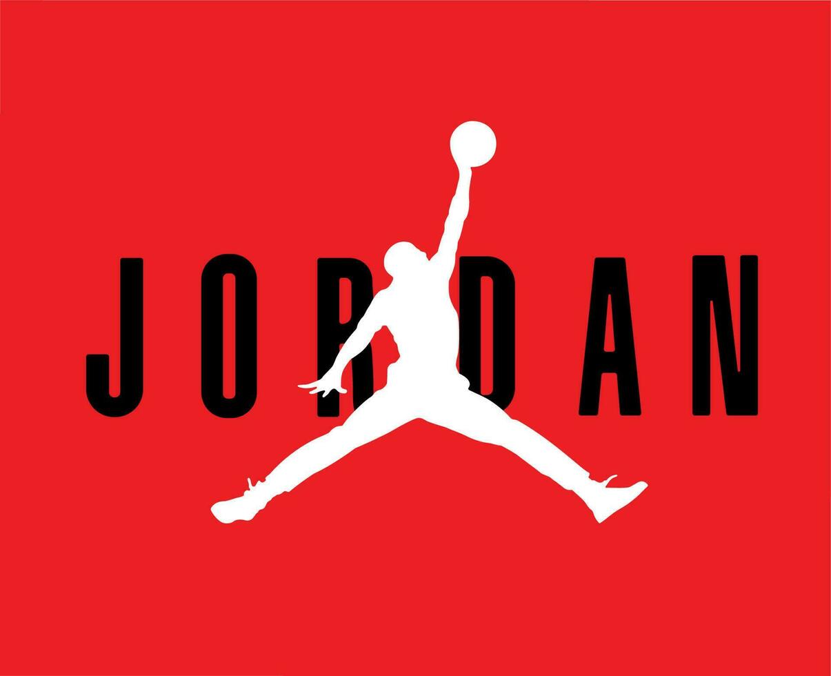 Giordania marca logo simbolo design Abiti abbigliamento sportivo vettore illustrazione con rosso sfondo