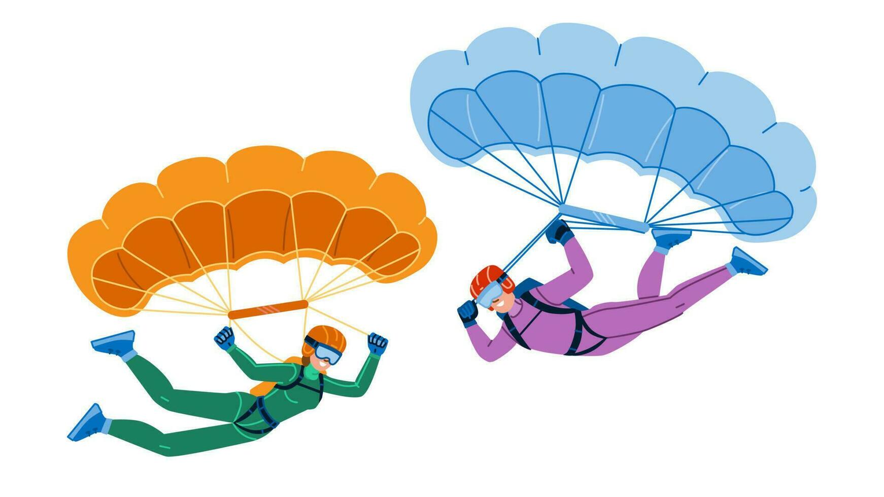 skydiver paracadute vettore
