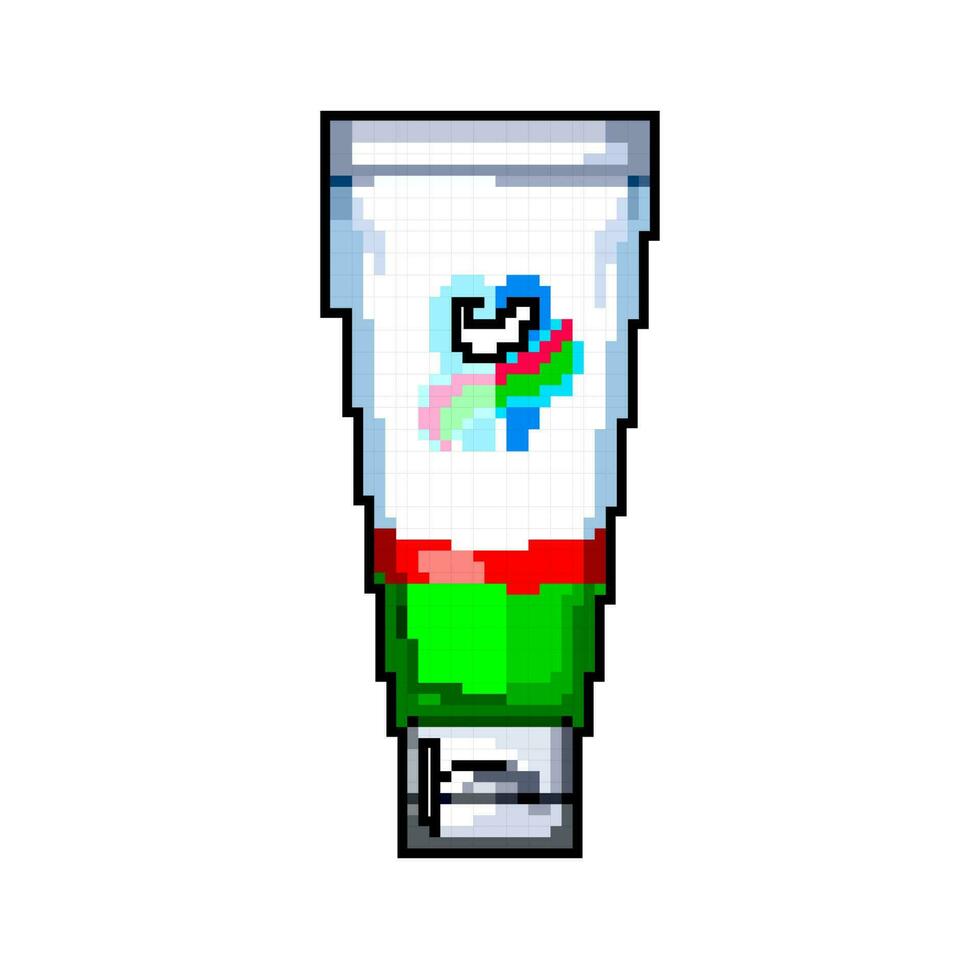 Salute dentifricio gioco pixel arte vettore illustrazione