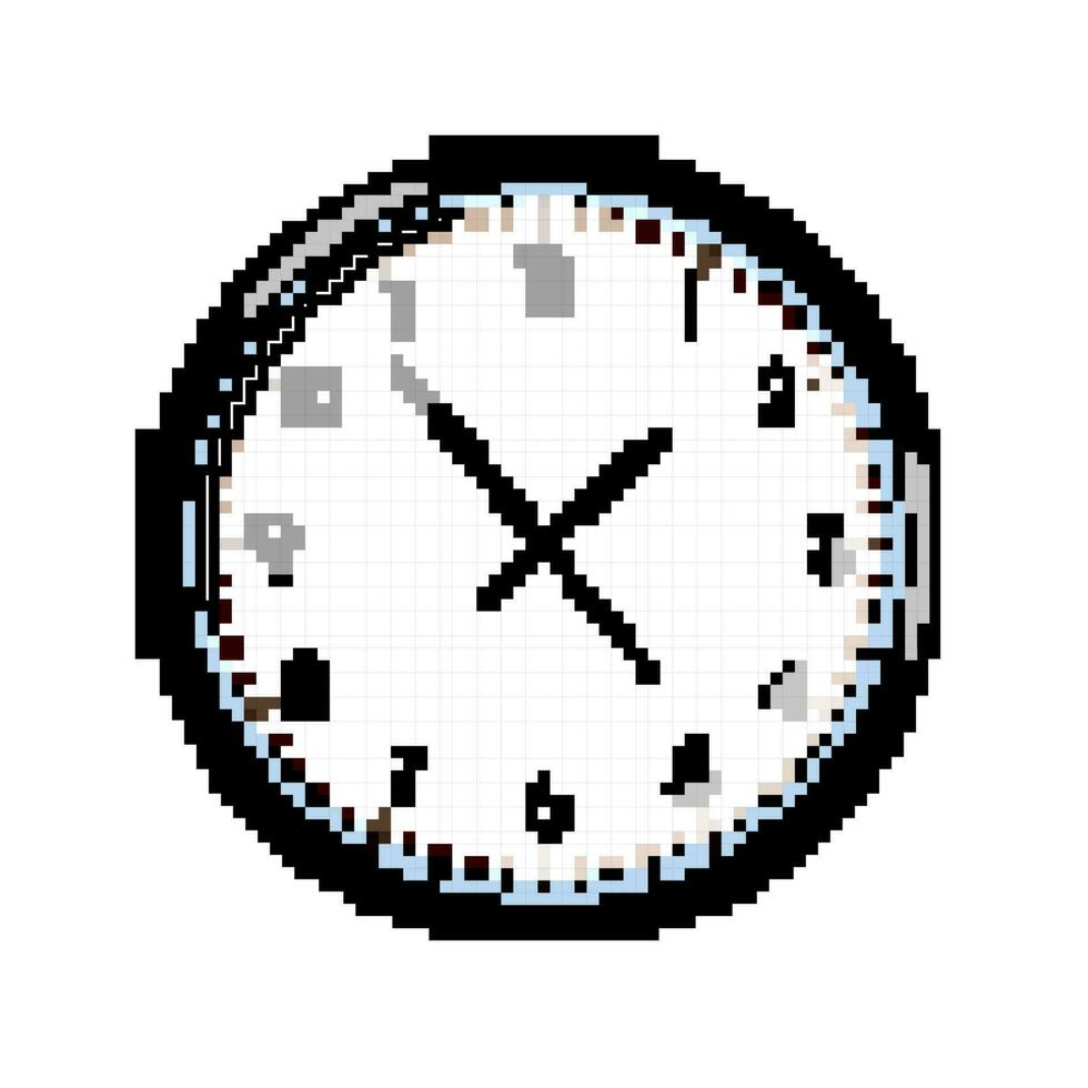 attività commerciale parete orologio gioco pixel arte vettore illustrazione