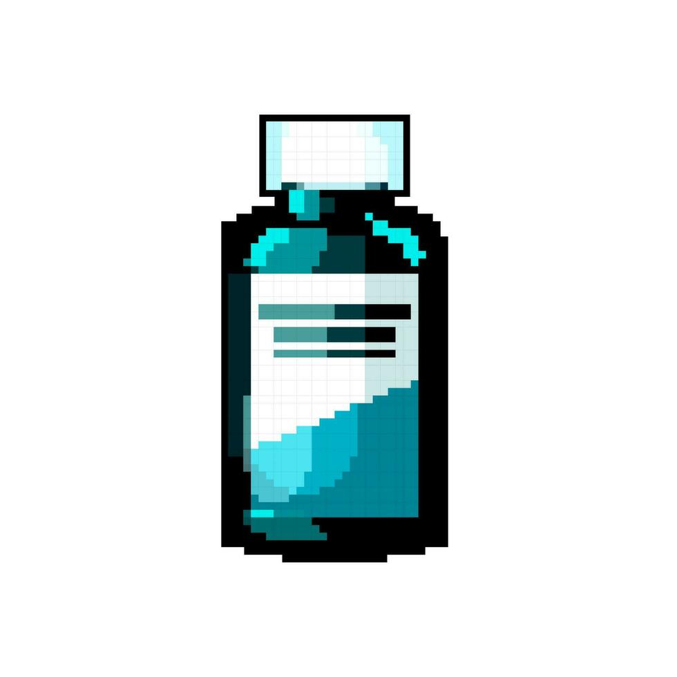 Salute vitamina bottiglia gioco pixel arte vettore illustrazione