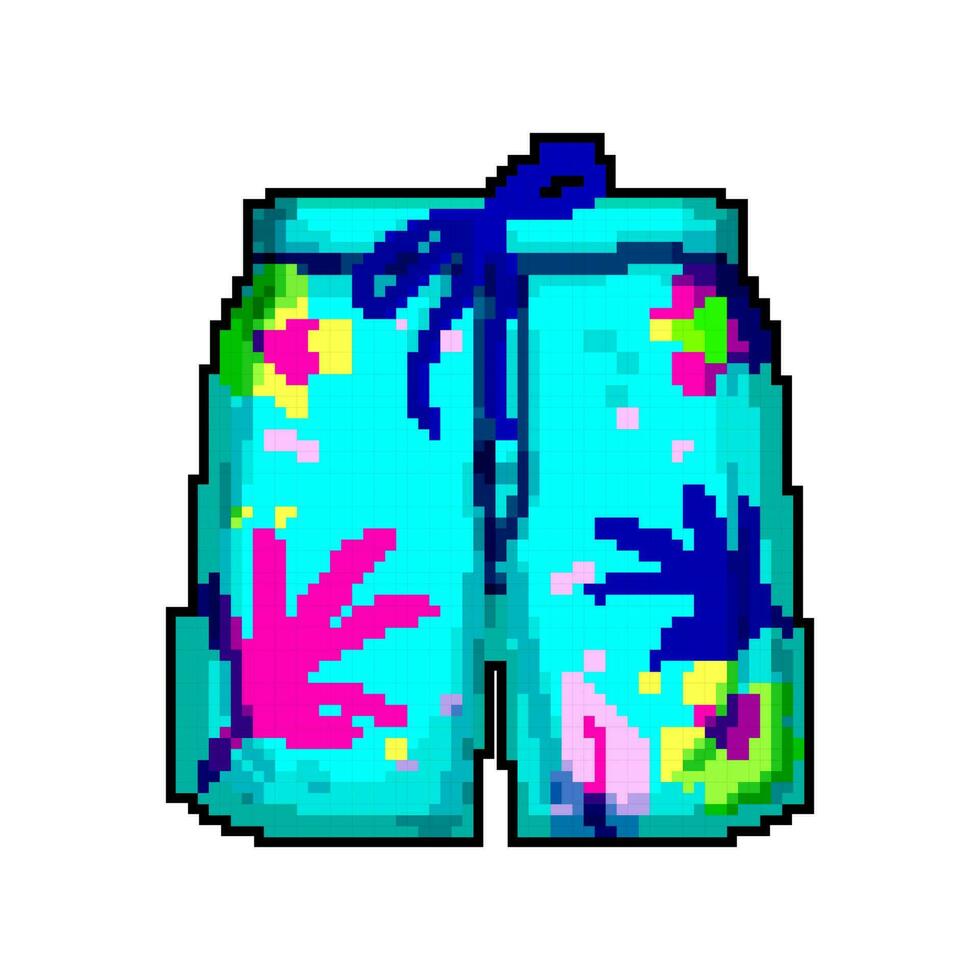 estate costume da bagno uomini gioco pixel arte vettore illustrazione