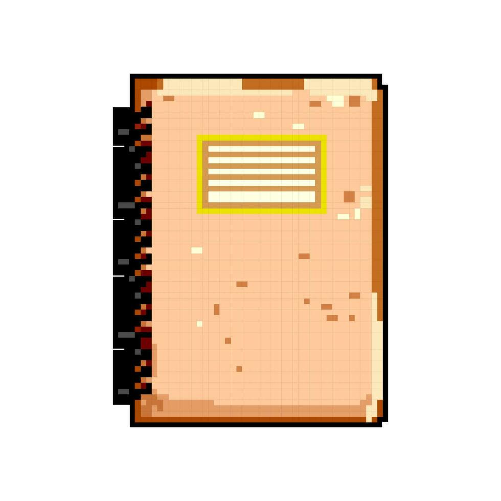 libro taccuino gioco pixel arte vettore illustrazione