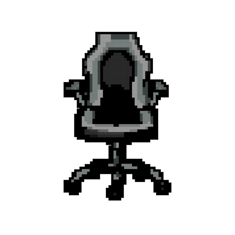 scrivania ufficio sedia gioco pixel arte vettore illustrazione