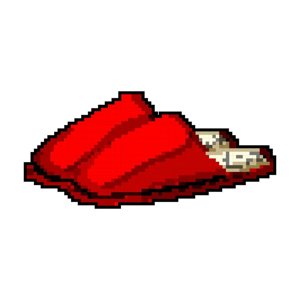 confortevole uomo pantofole gioco pixel arte vettore illustrazione
