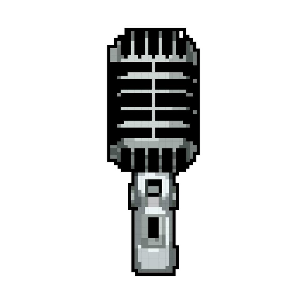 Radio mic microfono musica gioco pixel arte vettore illustrazione