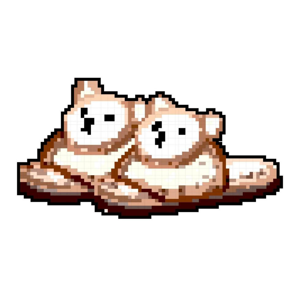 pantofola ragazzo pantofole gioco pixel arte vettore illustrazione