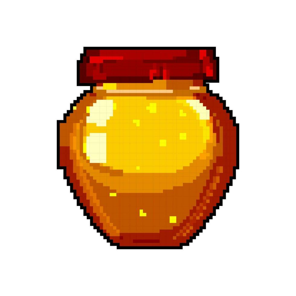dolce marmellata frutta cibo gioco pixel arte vettore illustrazione