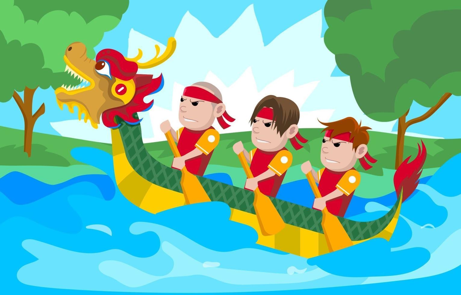 gara di dragon boat vettore