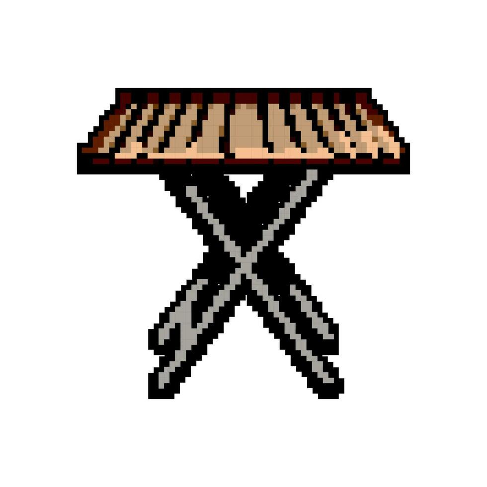 Schermo giardino all'aperto tavolo gioco pixel arte vettore illustrazione