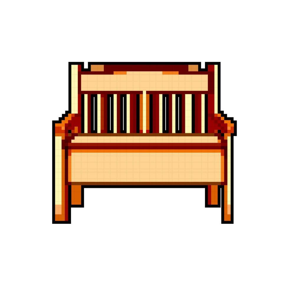 mobilia giardino all'aperto panchina gioco pixel arte vettore illustrazione