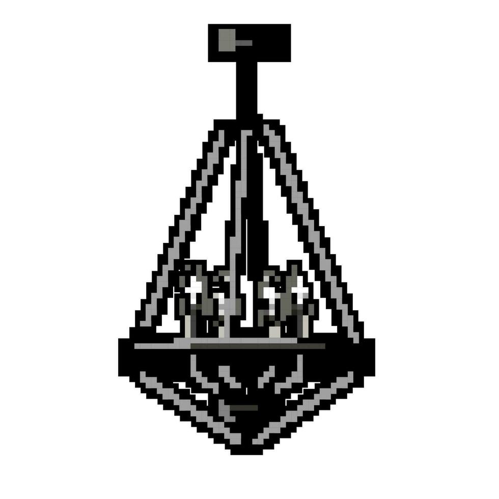 stile lampadario gioco pixel arte vettore illustrazione