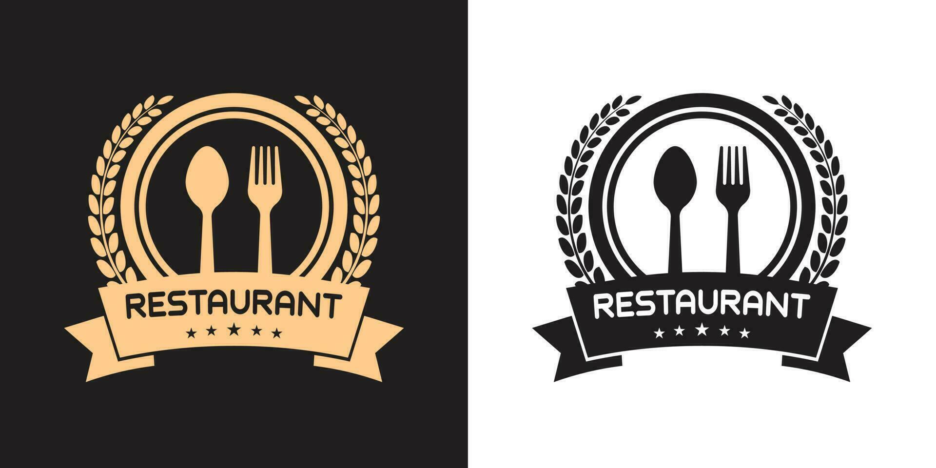 cibo ristorante logo cucchiaio forchetta stile vettore illustrazione
