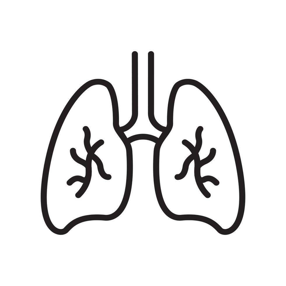 polmoni mano disegnato linea icona isolato vettore illustrazione