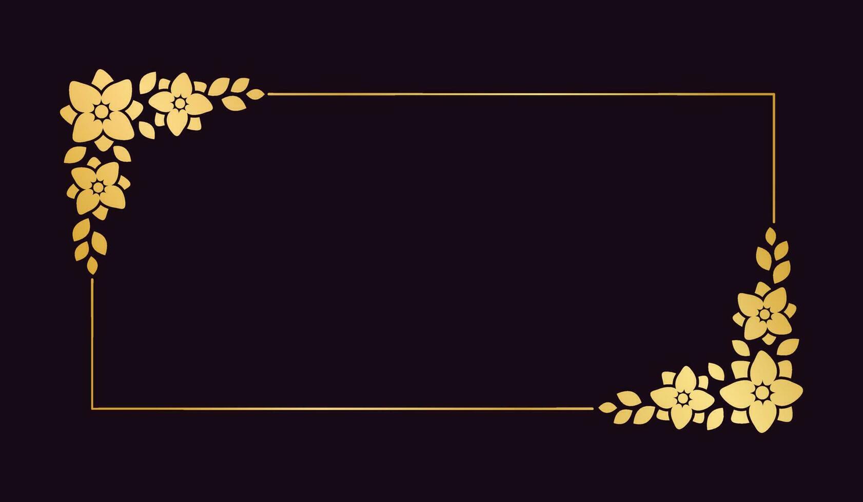 rettangolo oro floreale telaio modello. lusso d'oro telaio confine per invitare, nozze, certificato. vettore arte con fiori e le foglie.