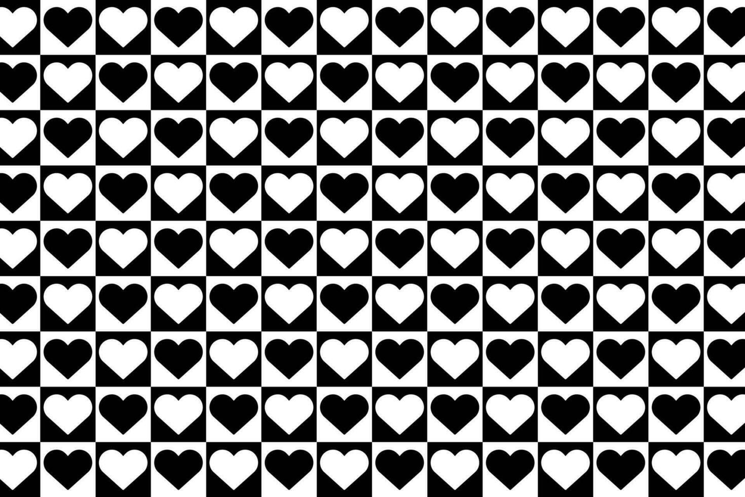 nero e bianca cuore blocchi senza soluzione di continuità modello. amore cuori sfondo per San Valentino giorno. vettore