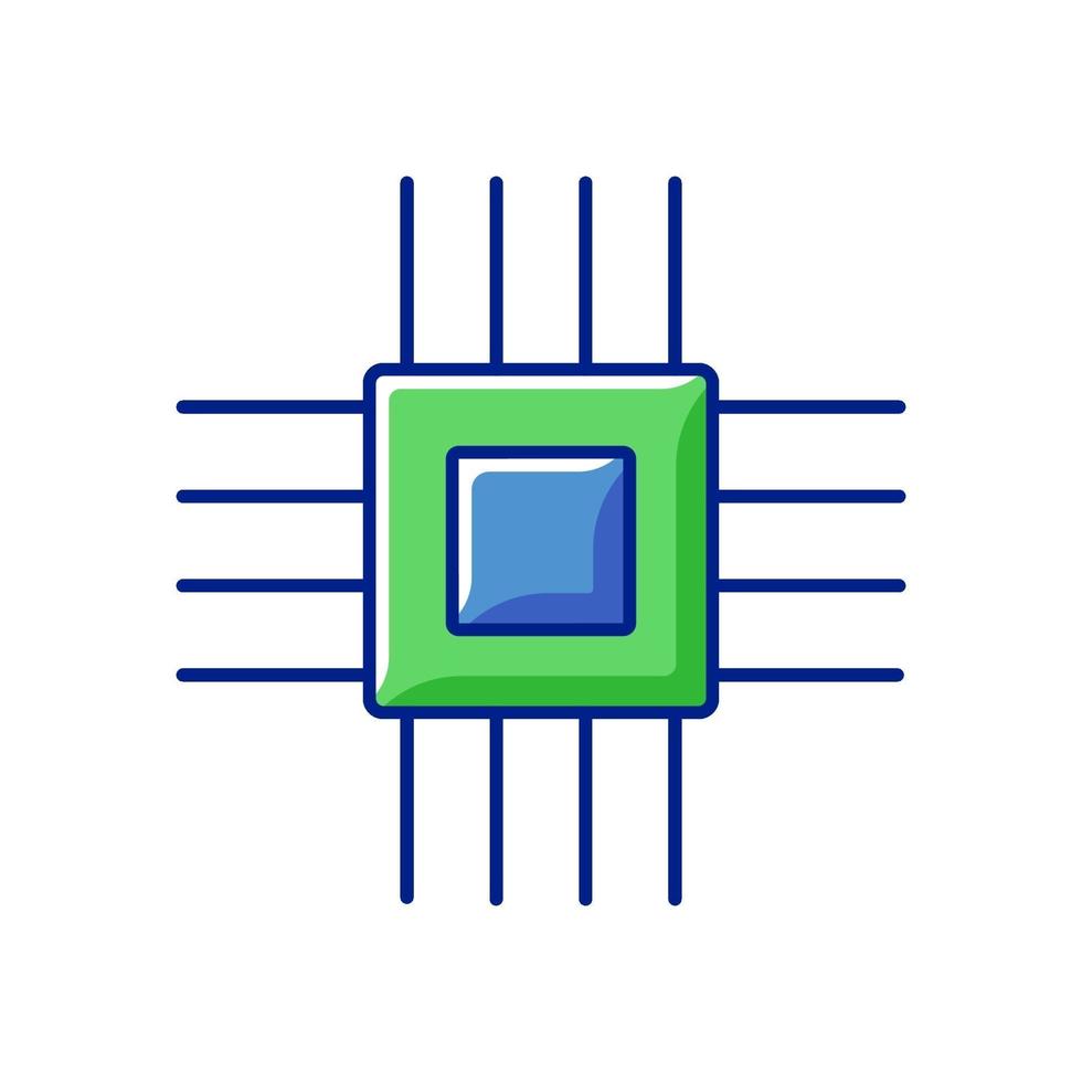 icona di colore rgb micro parti elettroniche vettore