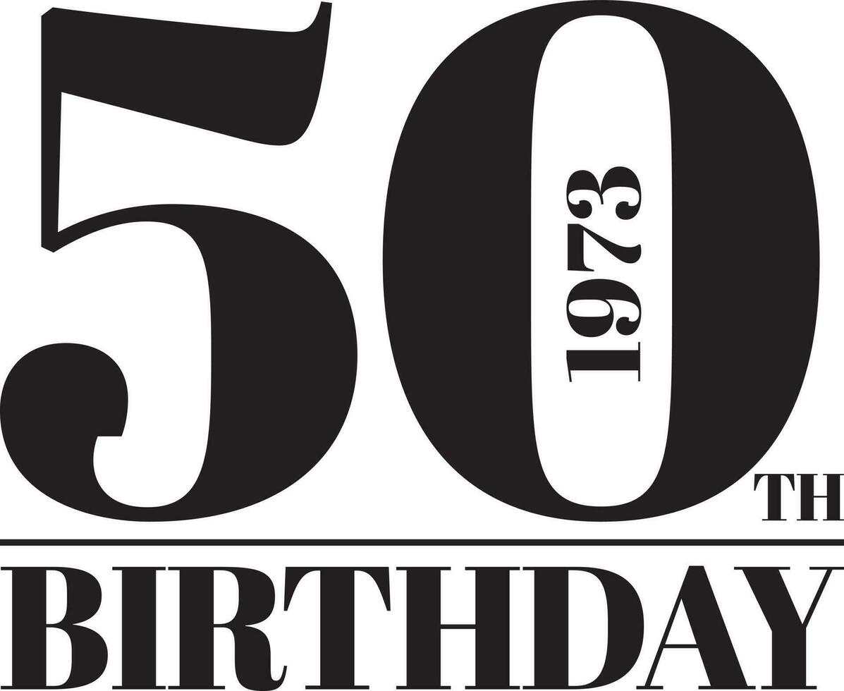 contento 50 ° compleanno - favoloso cinquanta vettore