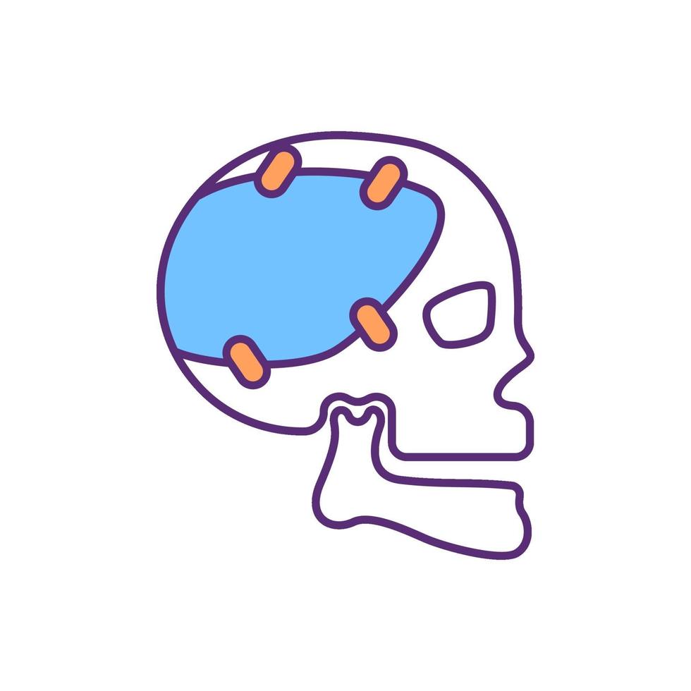 icona di colore rgb protesica craniofacciale vettore