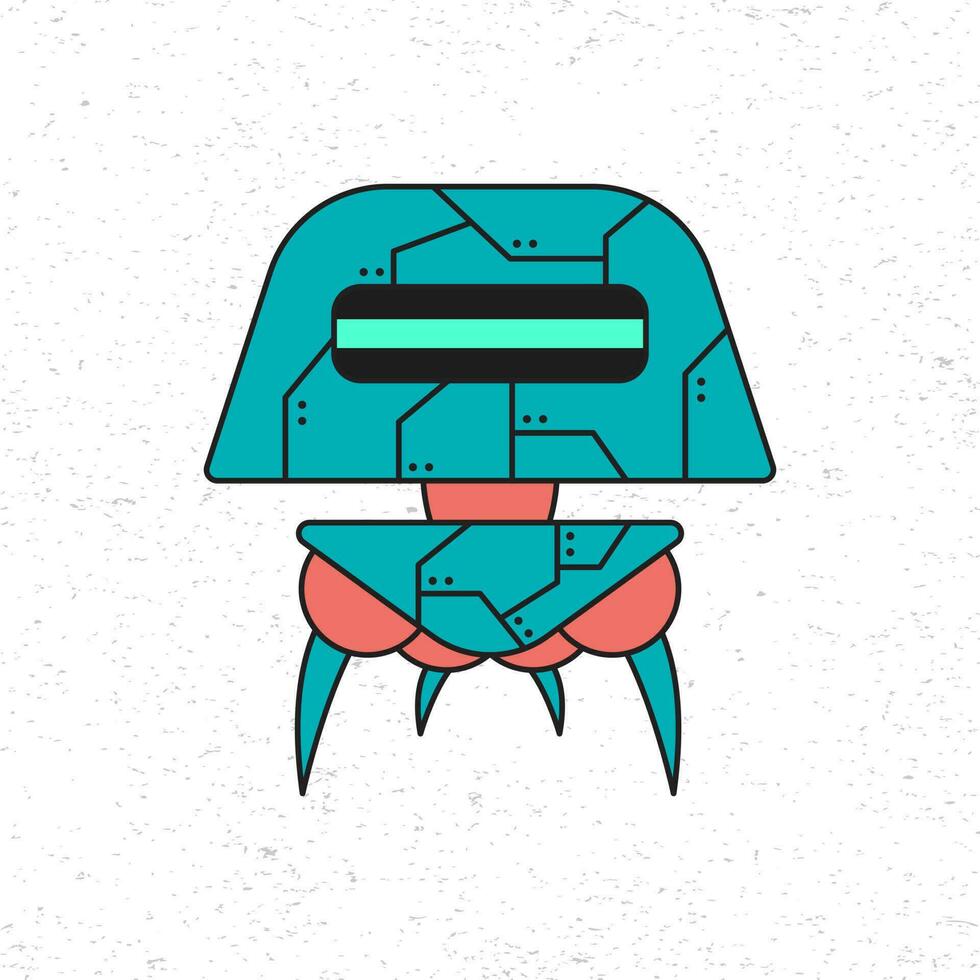 cartone animato carino robot vettore icona illustrazione nel verde colore. futuro scienza tecnologia concetto. premio vettore isolato nel piatto cartone animato stile. adatto per icone, adesivi, Giochi e grafico elementi.