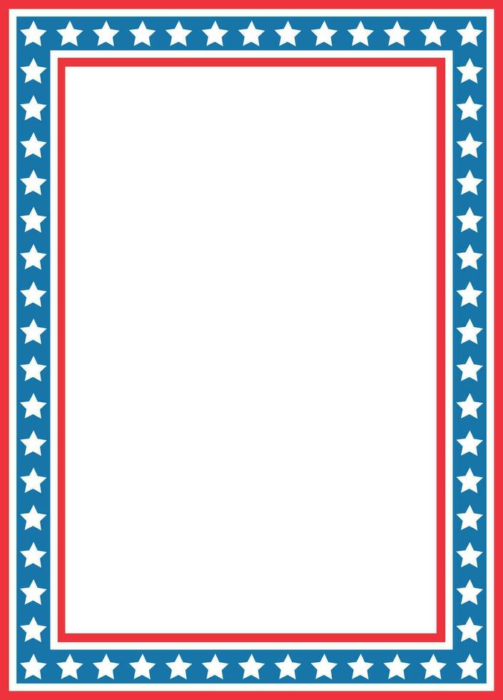 americano patriottico confine telaio carta. isolato su bianca sfondo. design per inviti o manifesti vettore