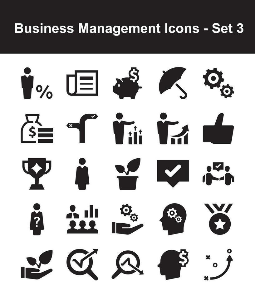 attività commerciale gestione icone - impostato 3 vettore